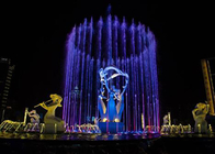 Grande arte moderna musical exterior da fonte, fonte de água 3d com luzes fornecedor